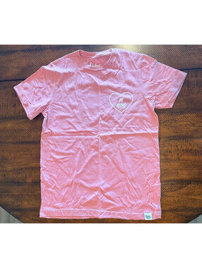 Slyfox Threads Be Mine Heart Youth T-Shirt Pink Girls Size Large YL